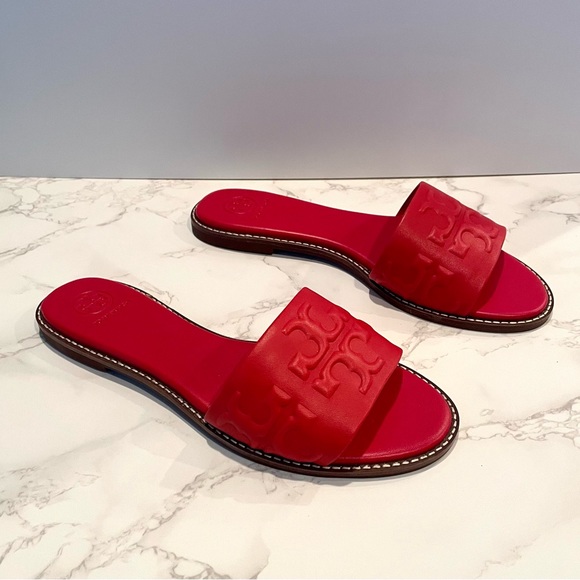 ❌❌SOLD❌❌ New Tory Burch Everly High Frequency Leather Slide Sandals - Picture 2 of 6